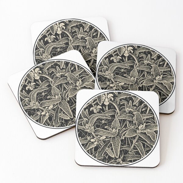 Item preview, Unique Ground Florals | Botanical Ink Art designed and sold by Linoluca.