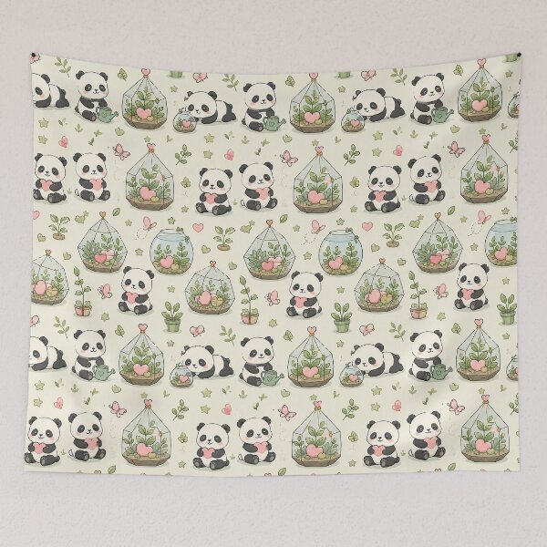 Item preview, Panda Heart Terrarium Pattern designed and sold by Soft Berry Studio.