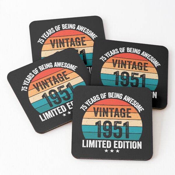 Item preview, Vintage 1951 75 Years Of Being Awesome 75th Birthday Retro Sunset designed and sold by IsDesignHub.