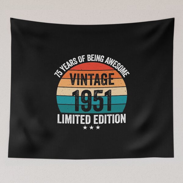 Item preview, Vintage 1951 75 Years Of Being Awesome 75th Birthday Retro Sunset designed and sold by IsDesignHub.