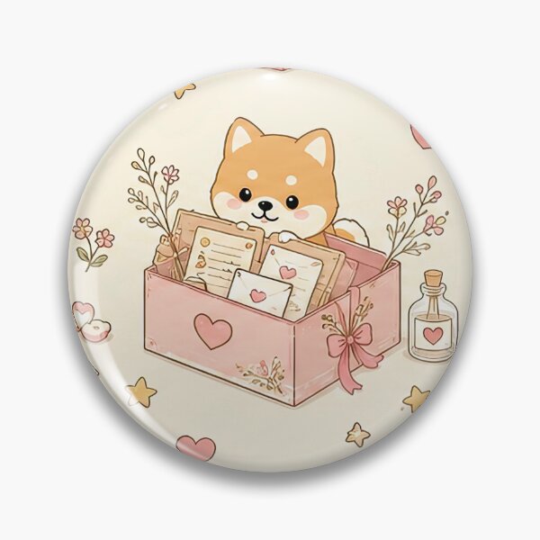 Item preview, Shiba Inu Love Memory Box Pattern designed and sold by Soft Berry Studio.