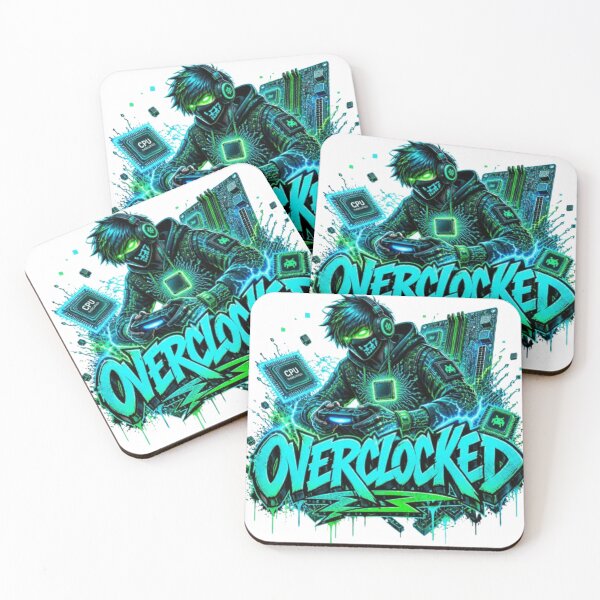 Item preview, OVERCLOCKED Gaming Sticker | Neon Cyber Gamer Streetwear Design designed and sold by Stylestickers55.