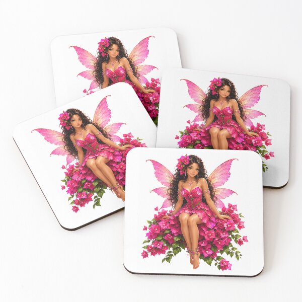 Item preview, Bougainvillea Fairy, Tropical Flower Fairy with Vibrant Pink Bougainvillea Magical Fantasy Art Sticker designed and sold by RoPrincess.
