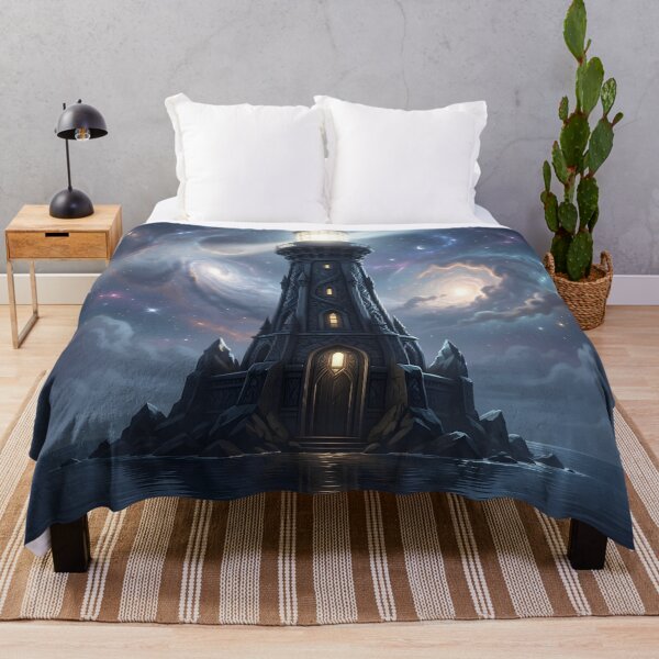 Item preview, Ancient Obsidian Lighthouse – Cosmic Fantasy Art designed and sold by LittleBigGifts.