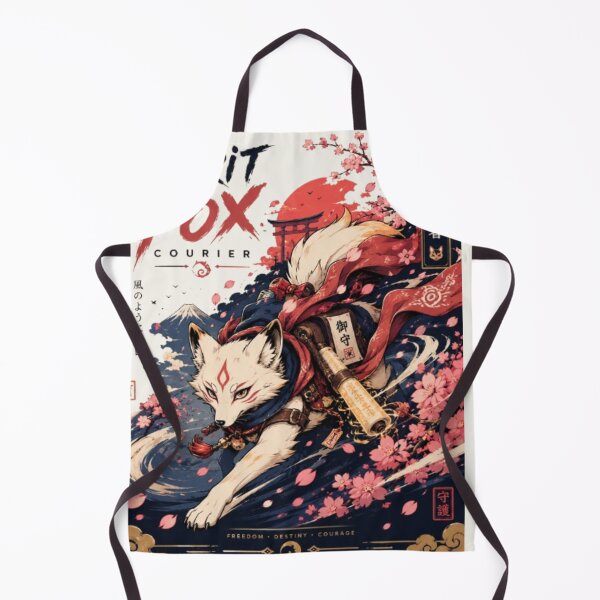 Item preview, Spirit Fox Courier | Japanese Fantasy Anime Art | Sakura Kitsune Poster & Sticker designed and sold by TulipsArtDesigns .