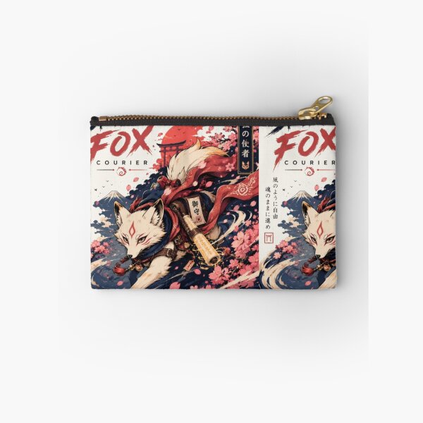 Item preview, Spirit Fox Courier | Japanese Fantasy Anime Art | Sakura Kitsune Poster & Sticker designed and sold by TulipsArtDesigns .