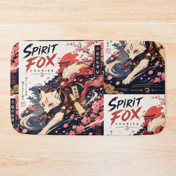 Item preview, Spirit Fox Courier | Japanese Fantasy Anime Art | Sakura Kitsune Poster & Sticker designed and sold by TulipsArtDesigns .