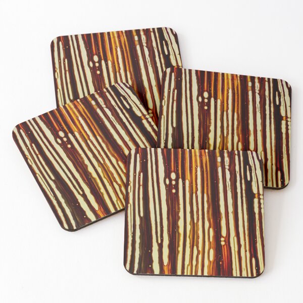 Item preview, Amber Rain – Abstract Vertical Drip Streaks in Rust and Gold designed and sold by BuckaBaby.