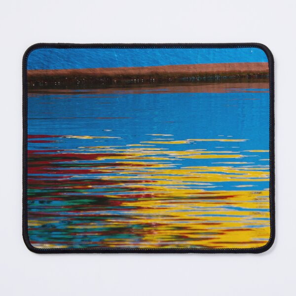 Item preview, Colorful Boat Hull And Rippling Water Reflection Abstract Close-Up Photography With Vibrant Stripes designed and sold by Nmallia.