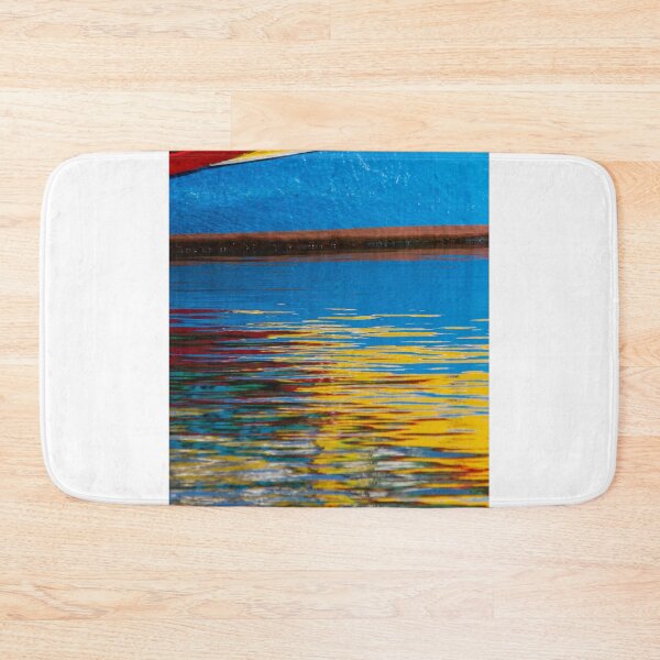 Item preview, Colorful Boat Hull And Rippling Water Reflection Abstract Close-Up Photography With Vibrant Stripes designed and sold by Nmallia.