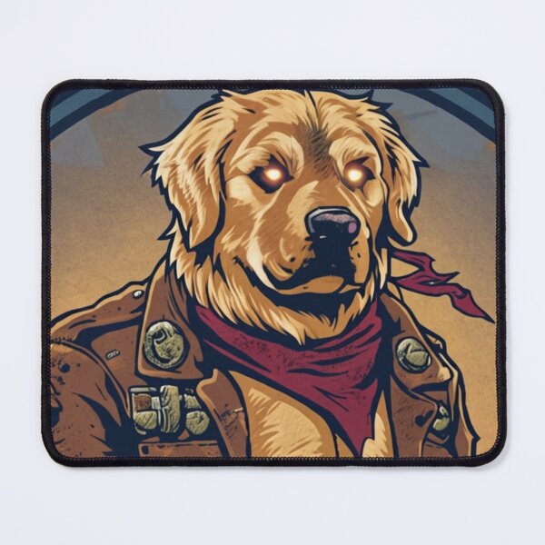 Item preview, Golden Retriever Badass Post-Apocalyptic Dog Warrior designed and sold by PawsRetroStudio.