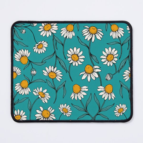 Item preview, Vintage Daisy Flower Pattern, Teal Background designed and sold by NuvoraNest.