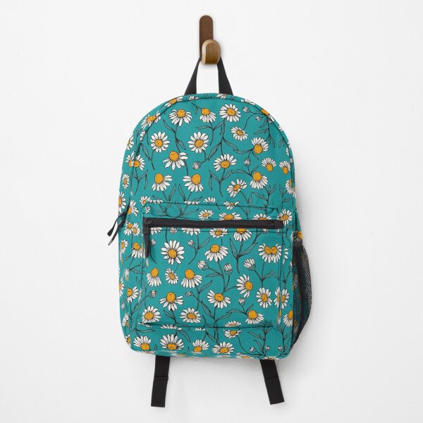 Item preview, Vintage Daisy Flower Pattern, Teal Background designed and sold by NuvoraNest.