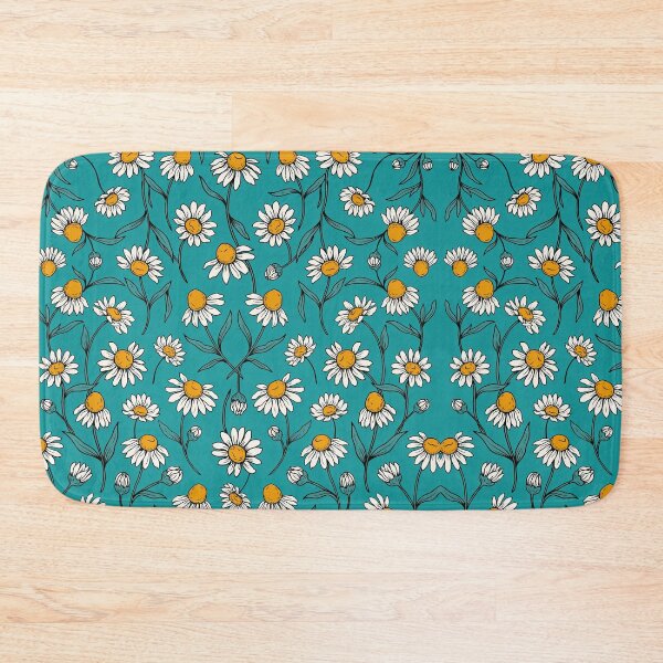 Item preview, Vintage Daisy Flower Pattern, Teal Background designed and sold by NuvoraNest.