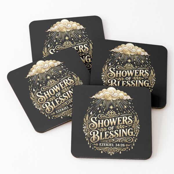 Item preview, SHOWERS OF BLESSING | Ezekiel 34:26 | Christian Faith Scripture T-Shirt | Inspirational Bible Verse Gift designed and sold by KINGDOM GOLD STUDIO.