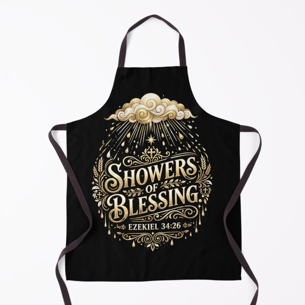 Item preview, SHOWERS OF BLESSING | Ezekiel 34:26 | Christian Faith Scripture T-Shirt | Inspirational Bible Verse Gift designed and sold by KINGDOM GOLD STUDIO.