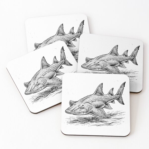 Item preview, Vintage Woodcut Guitarfish Illustration designed and sold by DuckOddity.