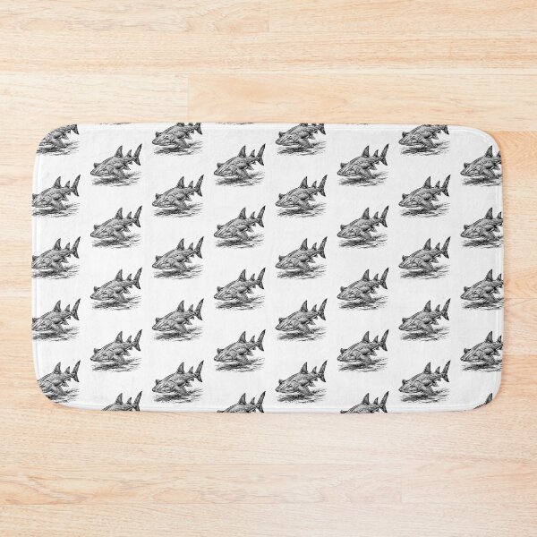 Item preview, Vintage Woodcut Guitarfish Illustration designed and sold by DuckOddity.