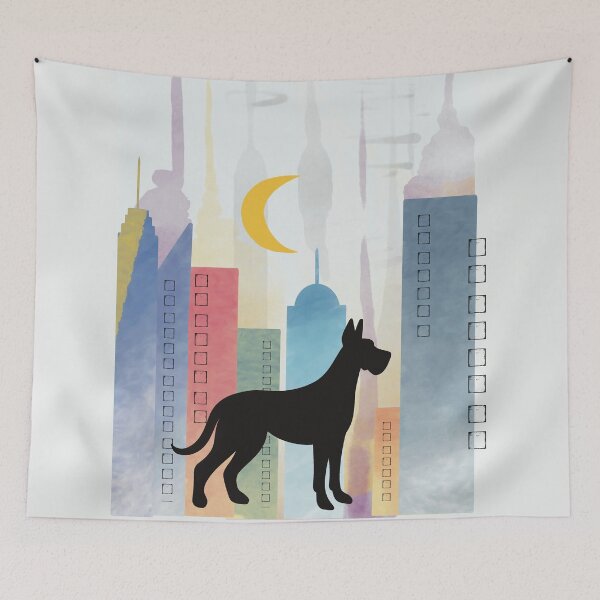 Item preview, Great Dane in the City designed and sold by IvysCreativityHouse.