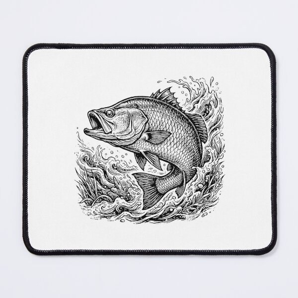 Item preview, Vintage Woodcut Barramundi Illustration designed and sold by DuckOddity.