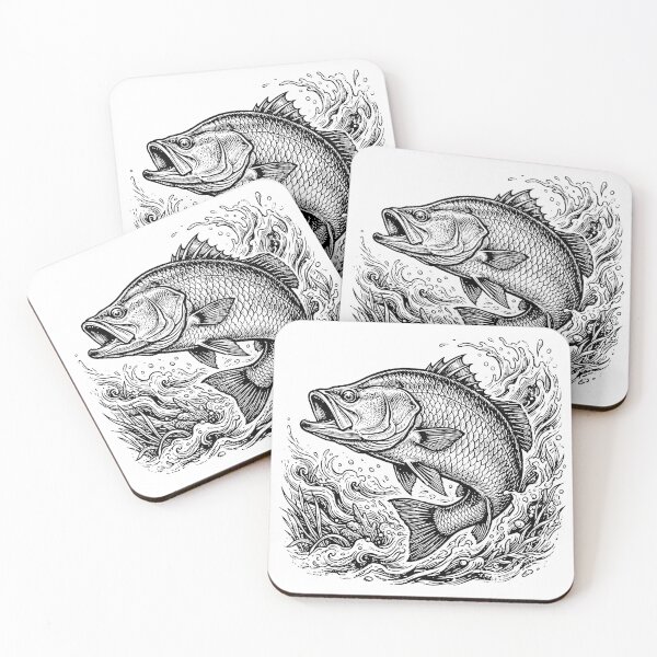 Item preview, Vintage Woodcut Barramundi Illustration designed and sold by DuckOddity.