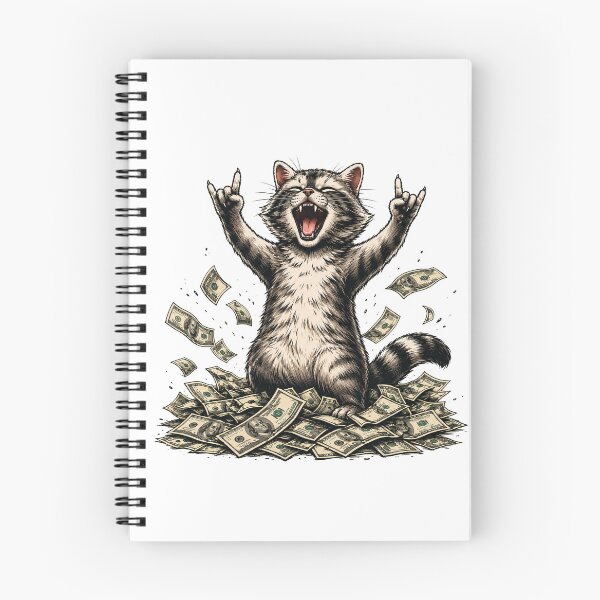 Item preview, Rock On Money Cat – Funny Rich Cat Rock Hand Gesture Meme | Lucky Cash Kitty Design designed and sold by BlackCat Vibe.