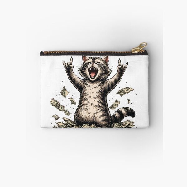 Item preview, Rock On Money Cat – Funny Rich Cat Rock Hand Gesture Meme | Lucky Cash Kitty Design designed and sold by BlackCat Vibe.