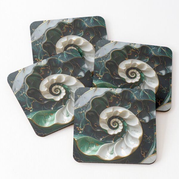 Item preview, Intricate Green and White Spiral designed and sold by Vicky Brago-Mitchell®.