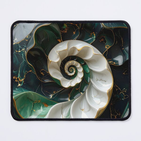 Item preview, Intricate Green and White Spiral designed and sold by Vicky Brago-Mitchell®.