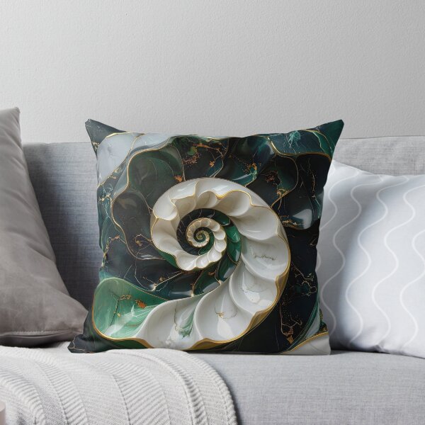 Item preview, Intricate Green and White Spiral designed and sold by Vicky Brago-Mitchell®.