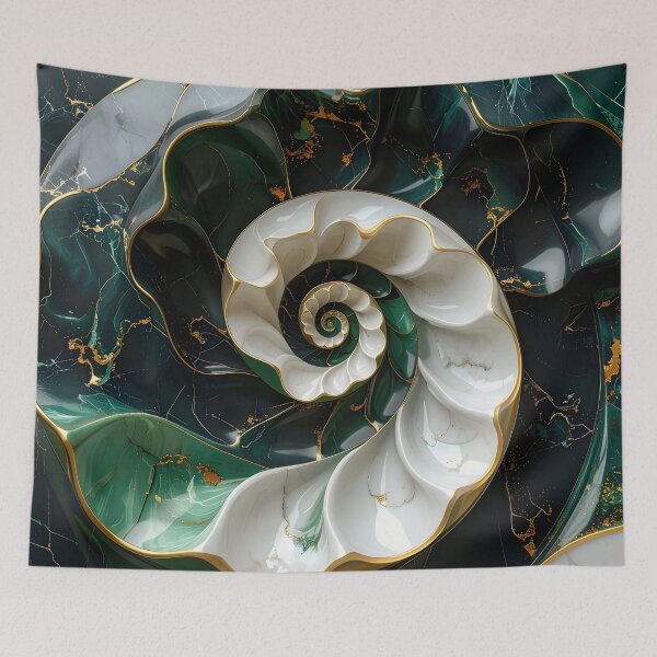 Item preview, Intricate Green and White Spiral designed and sold by Vicky Brago-Mitchell®.