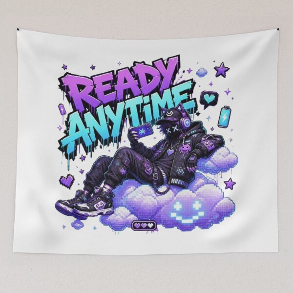 Item preview, READY ANYTIME Gaming Sticker | Neon Gamer Esports Streetwear Design designed and sold by Stylestickers55.