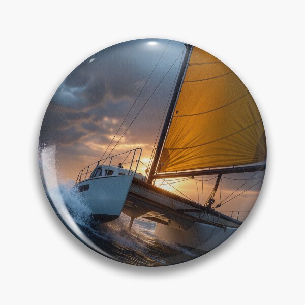 Item preview, Sailboat in a storm with a bright sail designed and sold by Halbeskilo.