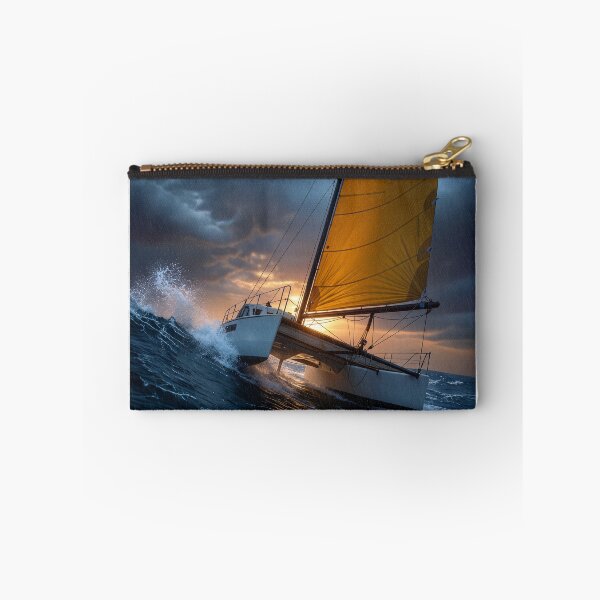 Item preview, Sailboat in a storm with a bright sail designed and sold by Halbeskilo.