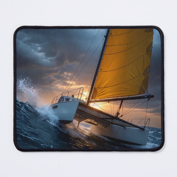 Item preview, Sailboat in a storm with a bright sail designed and sold by Halbeskilo.