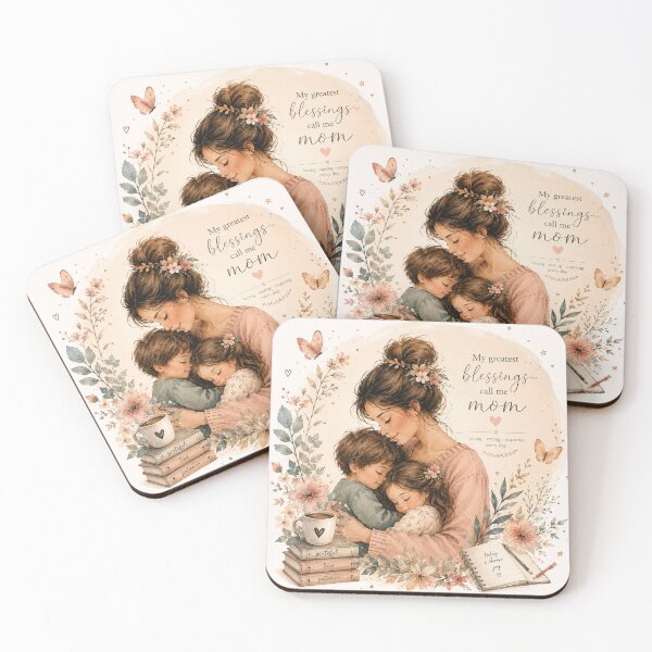 Item preview, My Greatest Blessings Call Me Mom — Watercolor Mother & Children Design designed and sold by JolususaStore.