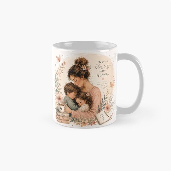 Item preview, My Greatest Blessings Call Me Mom — Watercolor Mother & Children Design designed and sold by JolususaStore.