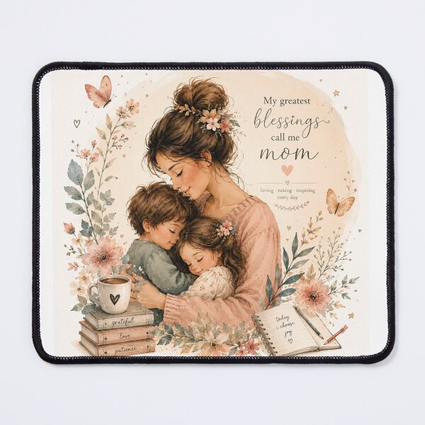 Item preview, Mis mayores bendiciones me llaman mamá — Diseño de acuarela de madre e hijos designed and sold by JolususaStore.