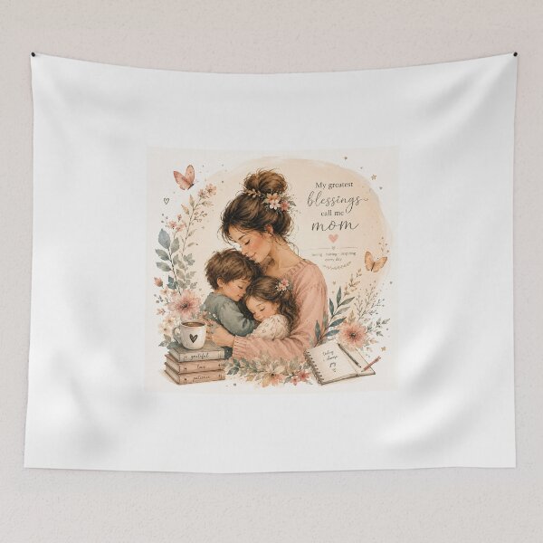 Item preview, My Greatest Blessings Call Me Mom — Watercolor Mother & Children Design designed and sold by JolususaStore.