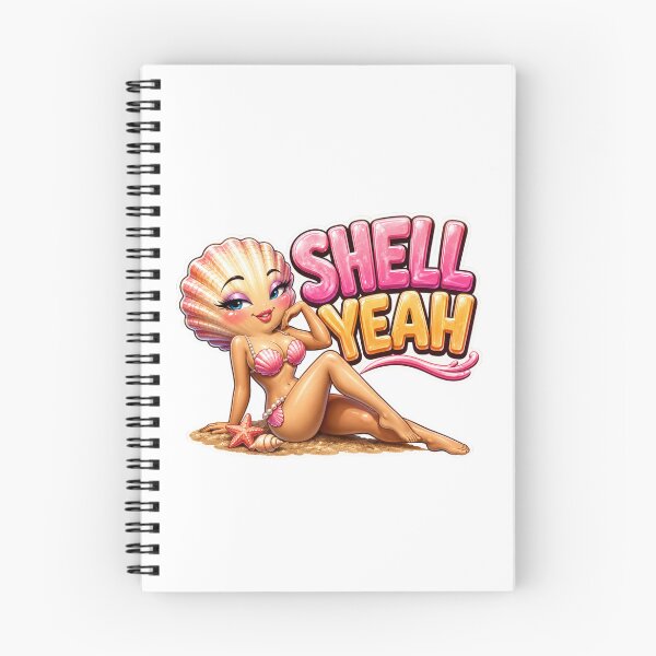 Item preview, Shell Yeah, Cute Flirty Seashell Girl Beach Pun Summer Ocean Sticker designed and sold by RoPrincess.