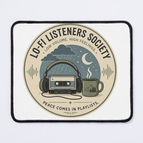 Item preview, Lo-Fi Listeners Society - Low Volume High Feelings Retro Cassette designed and sold by WearTheVibe Store.
