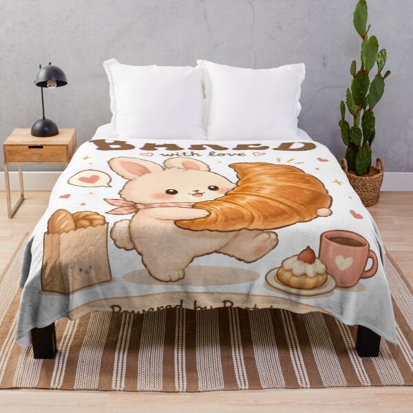Item preview, Croissant Bunny Kawaii T-Shirt | Cute Bunny Holding Giant Croissant | Cozy Bakery Aesthetic | Powered by Pastries designed and sold by Snackwear Apparel.