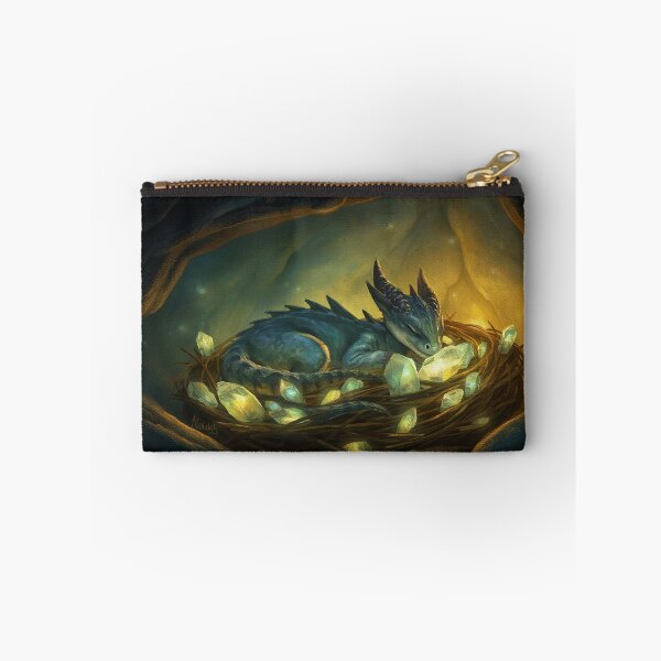 Item preview, Baby Dragon Sleeping in Glowing Nest Fantasy Art designed and sold by StudioForge.