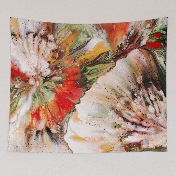 Item preview, Wild Bloom – Abstract Fluid Art Poppy Flowers in Red and Green designed and sold by BuckaBaby.