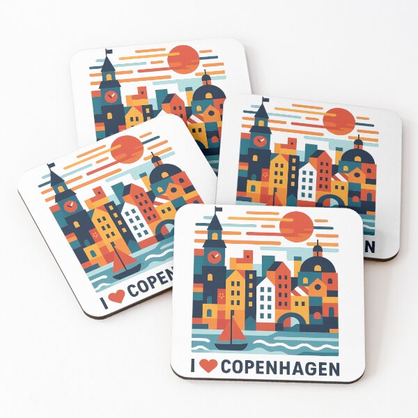 Item preview, Copenhagen Denmark Travel Souvenir - Nyhavn & Old Town Art designed and sold by OzzFrequency.