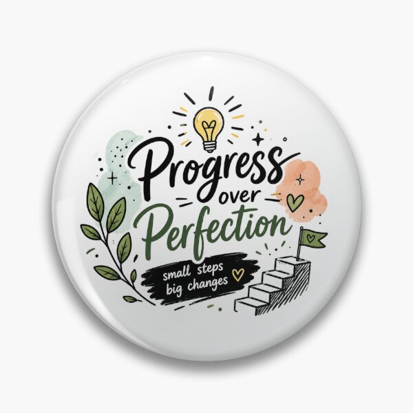 Item preview, Progress Over Perfection | Motivational Growth Mindset Quote | Positive Mental Health Journal Decal designed and sold by Pixanova.