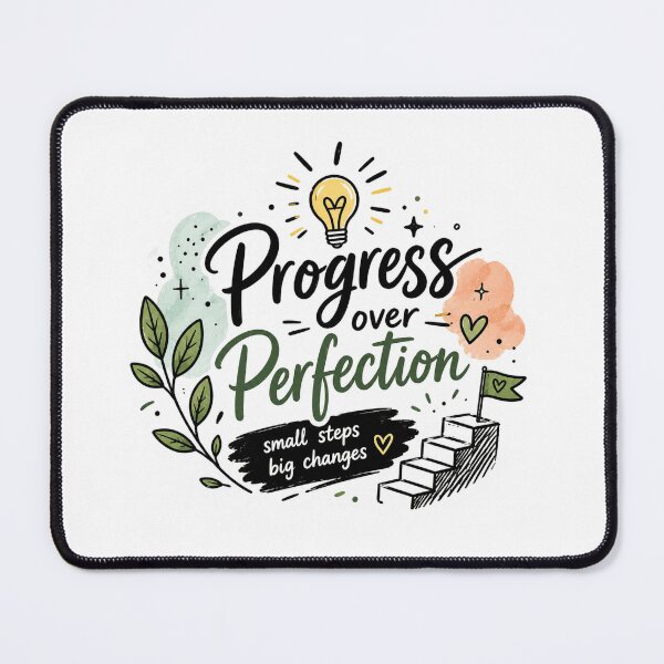 Item preview, Progress Over Perfection | Motivational Growth Mindset Quote | Positive Mental Health Journal Decal designed and sold by Pixanova.