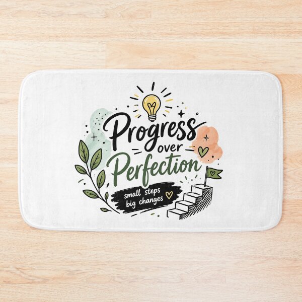Item preview, Progress Over Perfection | Motivational Growth Mindset Quote | Positive Mental Health Journal Decal designed and sold by Pixanova.