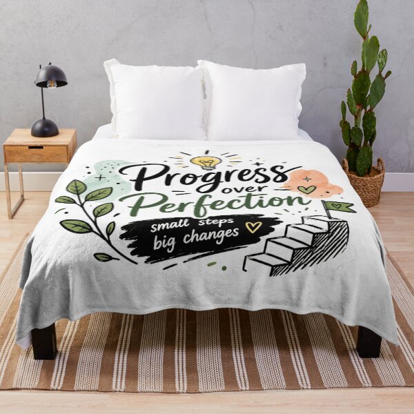 Item preview, Progress Over Perfection | Motivational Growth Mindset Quote | Positive Mental Health Journal Decal designed and sold by Pixanova.