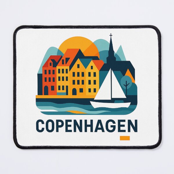 Item preview, Copenhagen Denmark Travel Souvenir - Nyhavn & Old Town Art designed and sold by OzzFrequency.